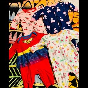Onesies all worn one time size 0-3 months